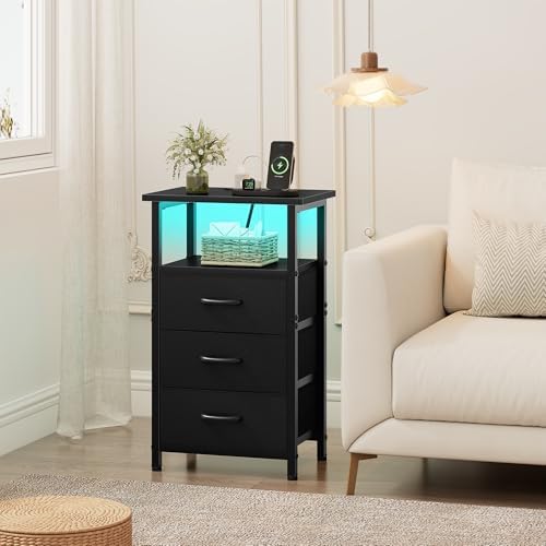 vagusicc night stand set 2 with charging station, front angle view