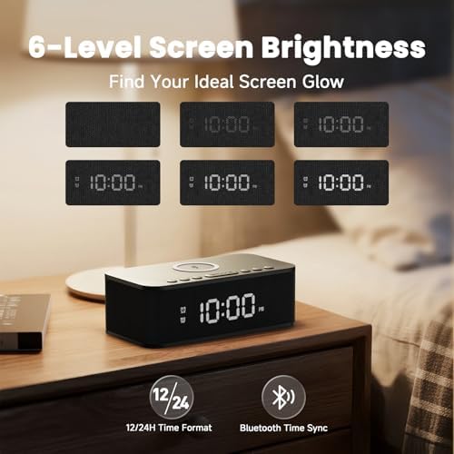 digital alarm clock white noise, loud digital alarm on a desk or shelf