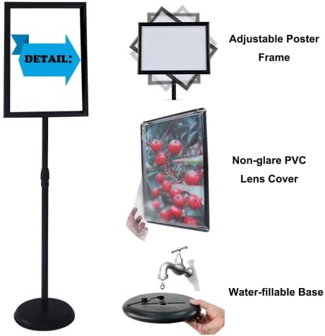 ydisplay sign holder stand 11x17inches pedestal floor standing, close-up detail