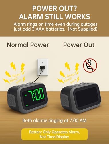 acedeck super loud alarm clock: 115db wake-up power, side view