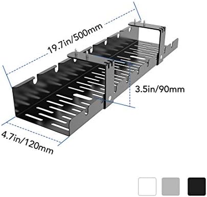 FLEXISPOT Under Desk Cable Management Tray, Metal Raceway Wires Cable Tidy Or...