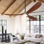 72" outdoor ceiling fans with lights and remote, front angle view