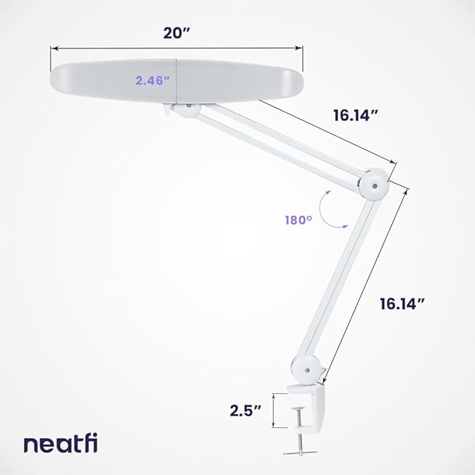 Neatfi XL 2, 200 Lumens LED Task Lamp, 4 Level Brightness, 3 Light Modes - Image 8