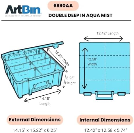 artbin super satchel double deep, 8-compartment craft box shown in use