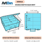 artbin super satchel double deep, 8-compartment craft box shown in use