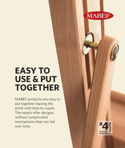 mabef m/24 sketch-box table easel, oiled beechwood portable, package contents