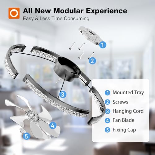 addlon 24" ceiling fans with lights and remote on a desk or shelf