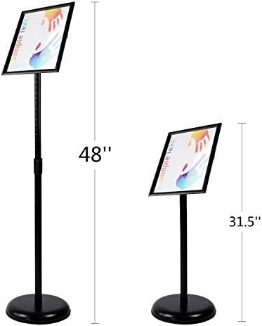 adjustable heavy duty pedestal sign holder floor stand, close-up detail