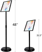 adjustable heavy duty pedestal sign holder floor stand, close-up detail