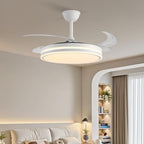 retractable ceiling fans with lights and remote, 42, front angle view