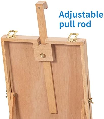 falling in art beechwood tabletop easel box, front angle view