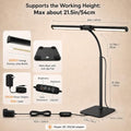 24-inch double head led desk lamp with base shown in use