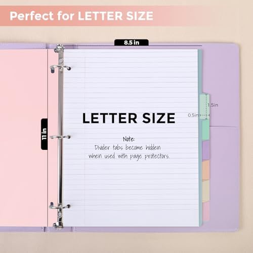 SKYDUE 8-Tab Write&Erase Plastic Dividers for 3 Ring Binder, 2sets | Binder Dividers with Tabs for Letter Size,with Sticker Labels,Divider Organizers for Student, Teacher,Pastels School Supplies