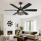 hounberi 52 inch farmhouse ceiling fan with light, view 9