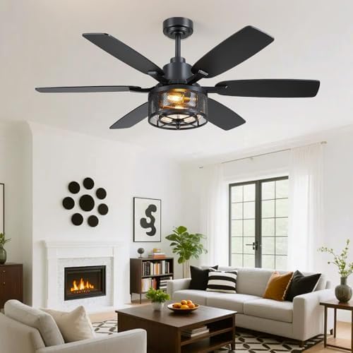 hounberi 52 inch farmhouse ceiling fan with light, view 9