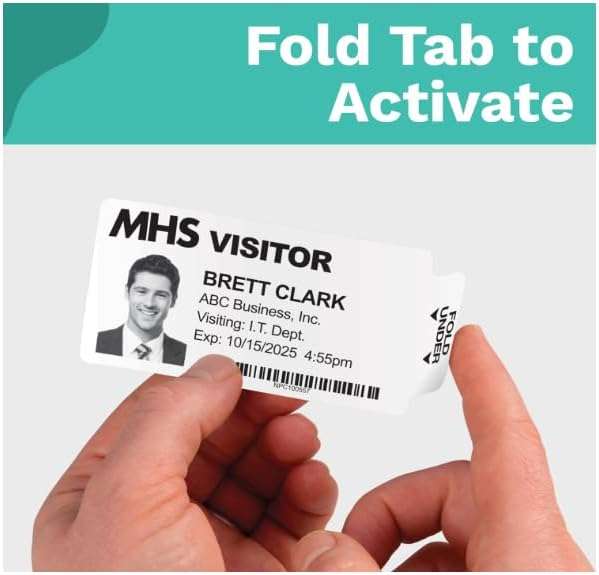 Threshold 4-Inch Tab Expiring Visitor Badges on a Roll | 1 Roll Compatible - Image 3