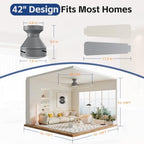 42 inch ceiling fans with lights and remote, package contents