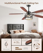 blnan 52 inch ceiling fan with lights and shown in use