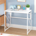 Elephance Folding Desk Writing Computer Desk for Home Office No-Assembly | Study Office Desk,Foldable Table for Small Spaces,31.5 Inch,White