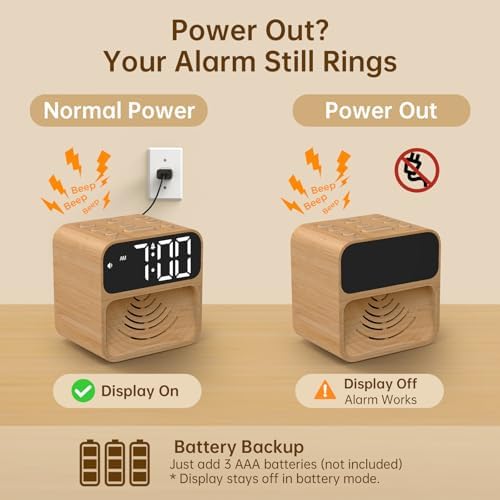 auroracalm extra loud alarm clock for heavy sleepers, front angle view
