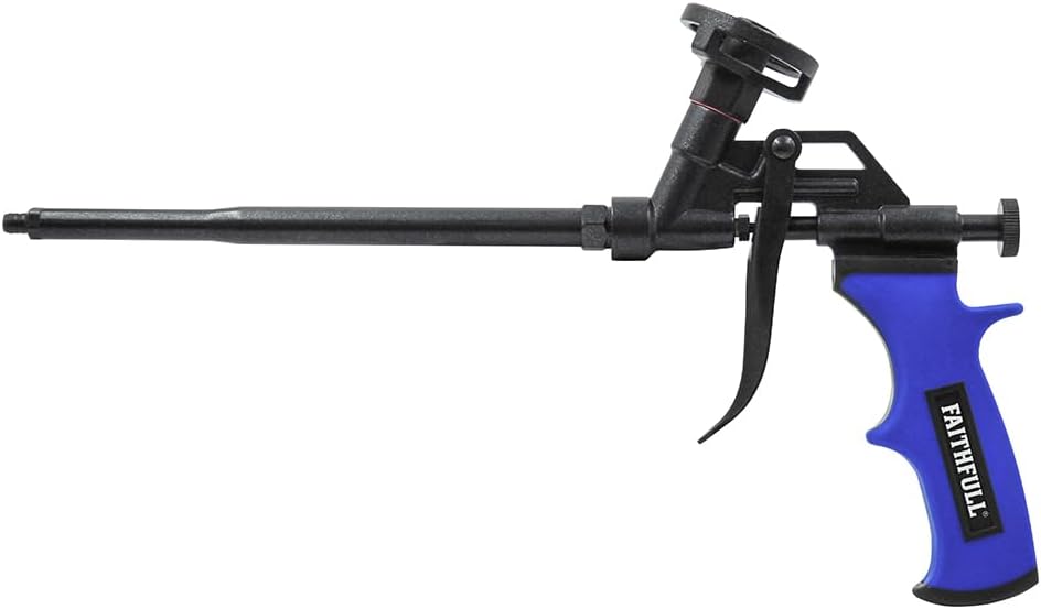 Faithfull Non Stick Foam Gun, Heavy-Duty, Fully Coated Non-Stick Body, Stainless Steel Barrel & Needle, Sealant Dispensing Spray Applicator
