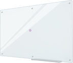 Glass Whiteboard 6'x 4', Magnetic Dry Erase Board, Large Framless Glass White by Lilypan