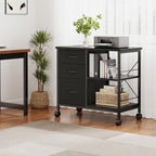 dumos 3 drawer mobile file cabinet, space saving, close-up detail