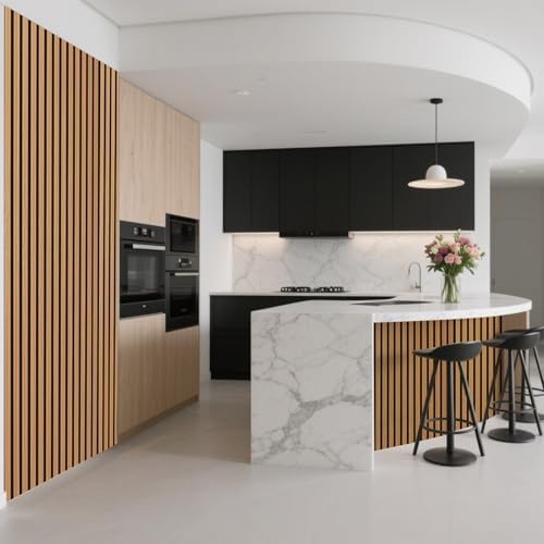 art3d roll-flat acoustic wood slat wall panel, 95.3, main product view