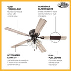 portage bay ceiling fans 52" renton bronze indoor, package contents
