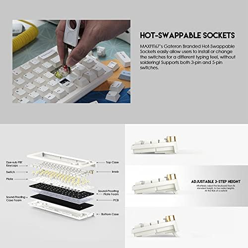 FANTECH Maxfit67 RGB 65% Gaming Keyboard - Hot Swap Kailh White Switch
