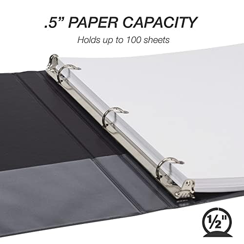 Samsill 0.5 Inch 3 Ring Binders, Made in USA, Economy Round Ring, 100 Sheet - Image 4