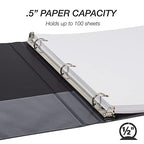 Samsill 0.5 Inch 3 Ring Binders, Made in USA, Economy Round Ring, 100 Sheet - Image 4