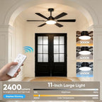 52'' ceiling fans with lights and remote control, side view