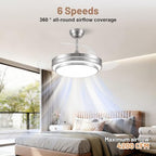 48 inch fandelier ceiling fan with light,modern retractable shown in use