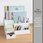 white desktop organizer - 9 compartment office desk, view 9