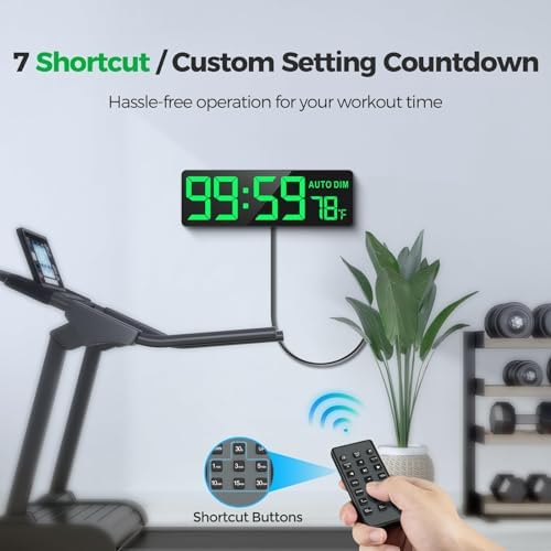 reacher 16.5" large digital wall timer clock with, side view