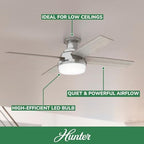 hunter dempsey, indoor, ceiling fan, modern, 52 inch shown in use