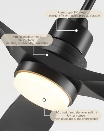 52 inch ceiling fans with lights remote, 3, side view