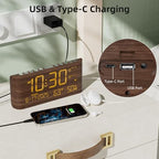 raynic digital alarm clock, 8.7" large led display, side view