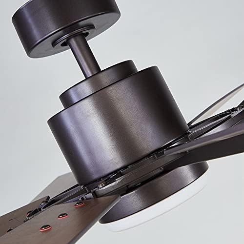 60 inch ceiling fan with light and remote, front angle view