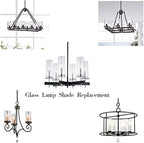 Sunwo Glass Shade Straight Cylinder Glass Lamp Shade Replacement - Image 3