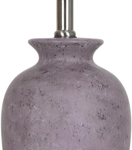 Cinkeda 22" Rustic Purple (Gray Undertones) Farmhouse Table Lamp Ceramic...