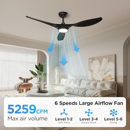 roomratv 52 inch modern ceiling fan with light on a desk or shelf