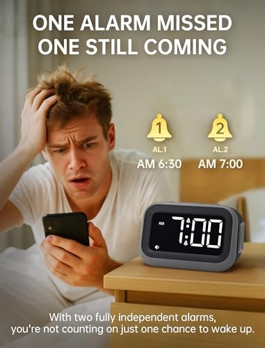 acedeck super loud alarm clock: 115db wake-up power, close-up detail