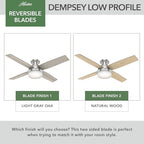 hunter dempsey, indoor, ceiling fan, modern, 52 inch, view 9