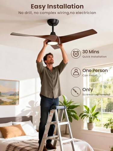 taloya 52 inch modern ceiling fans with lights, view 9