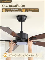 fanbulous 52 inch ceiling fans with lights, black, package contents