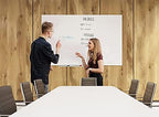 J&J worldwide Magnetic Glass Whiteboard 4' x 3' Ultra White, Large Frameless - Image 3