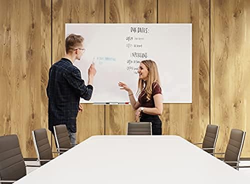 J&J worldwide Magnetic Glass Whiteboard 4' x 3' Ultra White, Large Frameless - Image 3