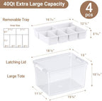 160qt stackable storage bins with lids trays craft shown in use